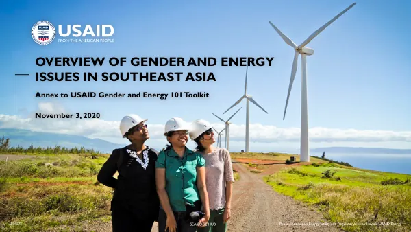 Overview of Gender and Energy Issues in Southeast Asia