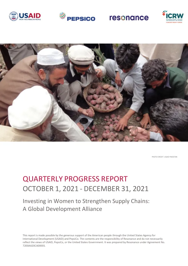 Quarterly Progress Report October 1, 2021 - December 31,