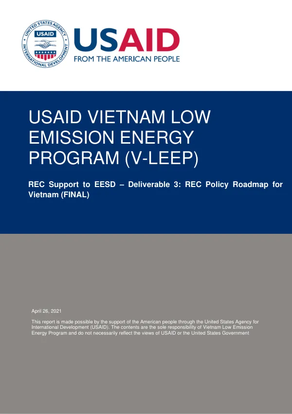 REC Support to EESD – Deliverable 3: REC Policy Roadmap for Vietnam (FINAL)