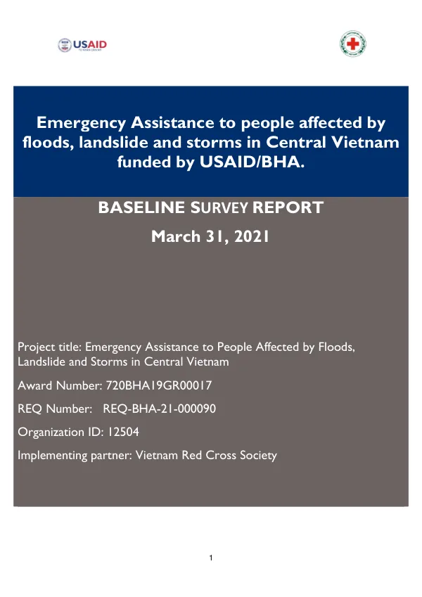 Emergency Assistance to People Affected by Floods, Landslide and Storms in Central Vietnam: Baseline Survey Report