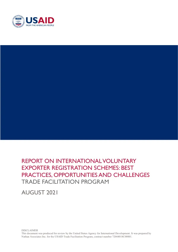 Report on International Voluntary Exporter Registration Schemes: Best Practices, Opportunities and Challenges