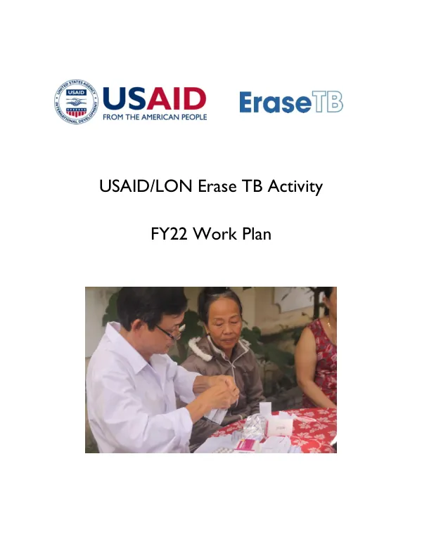 FY22 Work Plan for USAID/LON Erase TB Activity