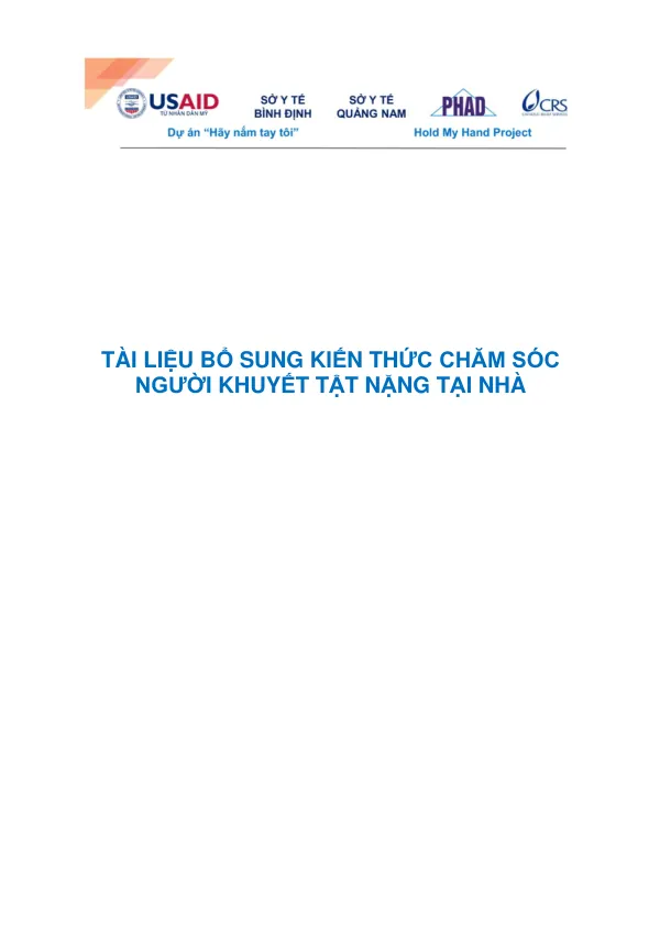 Chăm sóc dinh dưỡng cho người khuyết tật nặng tại nhà