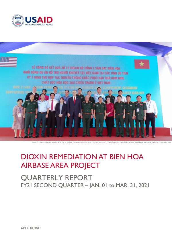 Dioxin Remediation at Bien Hoa Airbase Area Project Quarterly Report (FY21 JAN. 01 TO MAR. 31, 2021)
