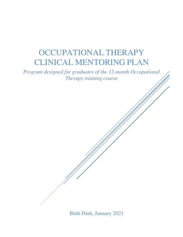 Occupational Therapy Clinical Mentoring Plan