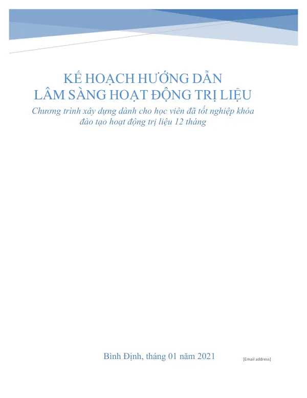 Hướng dẫn thực hành lâm sàng về Hoạt động trị liệu