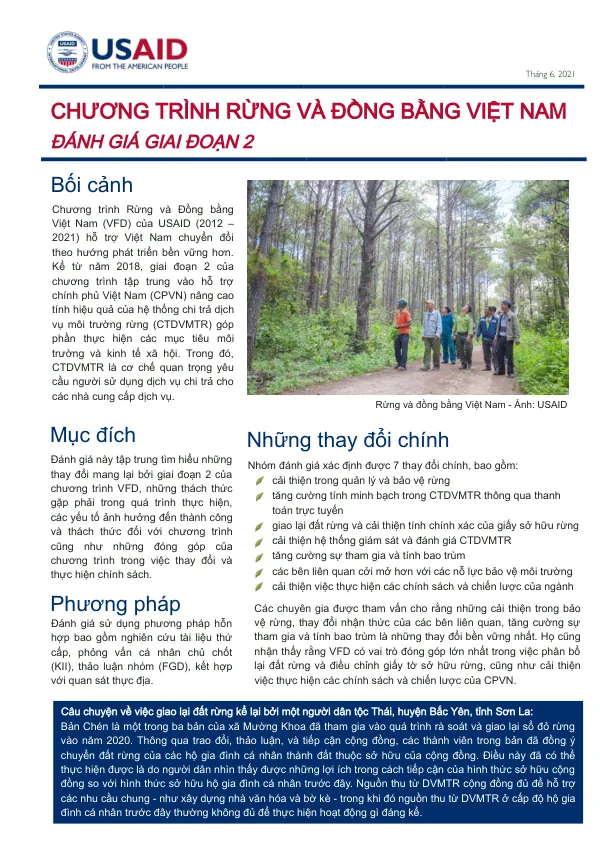 Đánh giá Giai đoạn 2 của Chương trình Rừng và Đồng bằng Việt Nam