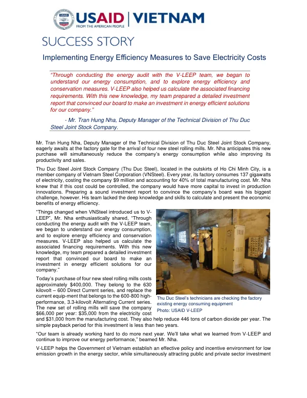 Implementing Energy Efficiency Measures to Save Electricity Costs
