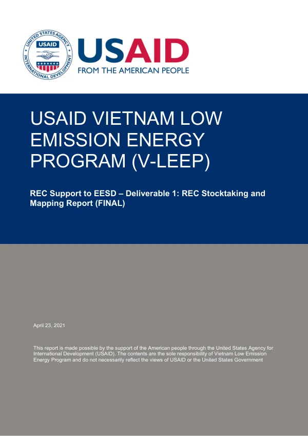 REC Support to EESD – Deliverable 1: REC Stocktaking and Mapping Report (FINAL)