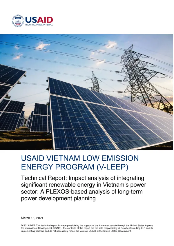 USAID V-LEEP TECHNICAL REPORT: A PLEXOS-BASED ANALYSIS OF LONG-TERM POWER PLANNING
