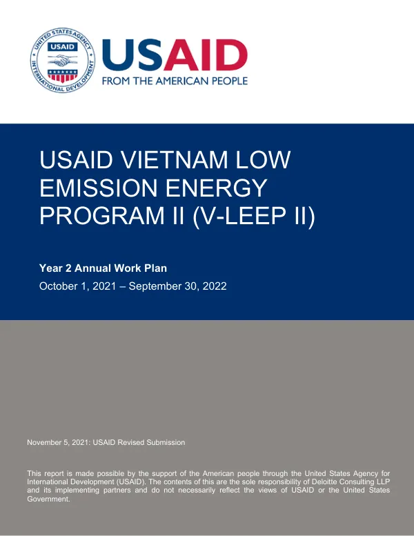 USAID Vietnam Low Emission Energy Program II (V-LEEP II) Year 2 Annual Work Plan