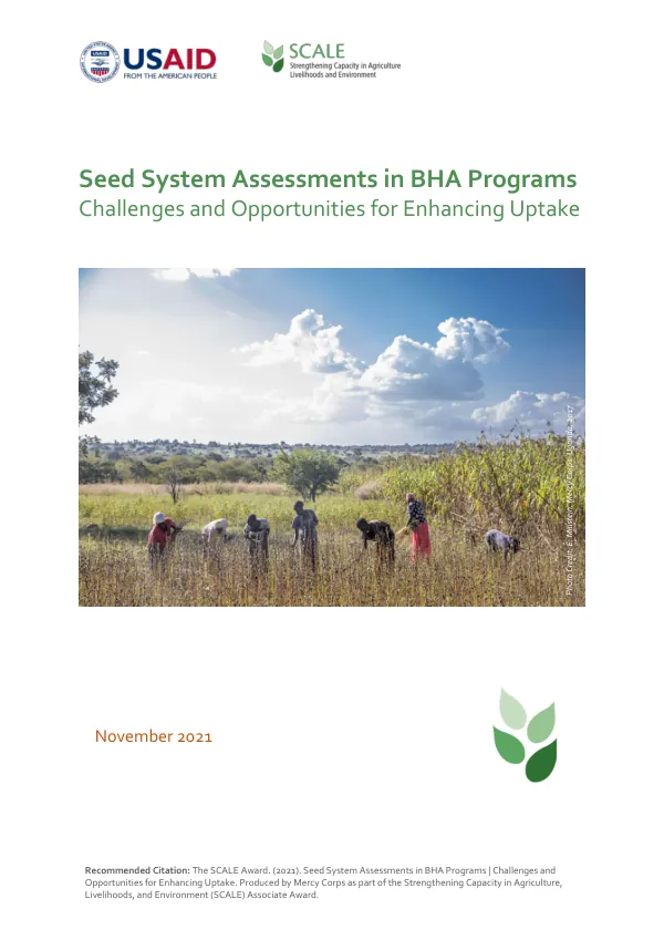 Seed System Assessments in BHA Programs | Challenges and Opportunities for Enhancing Uptake