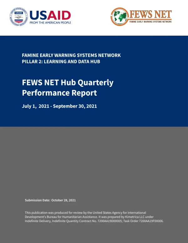FEWS NET Hub Quarterly Performance Report (July - September 2021)_FINAL