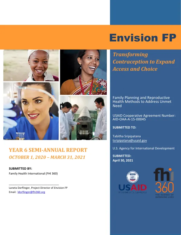 FHI 360 Envision FP Semi-Annual Report Year 6