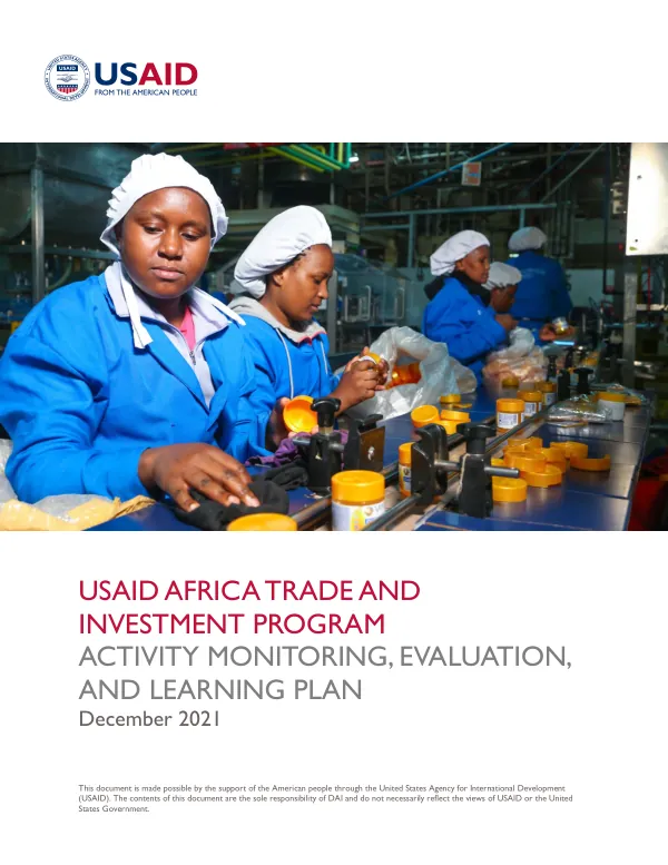 USAID Africa Trade and Investment Program MEL Plan