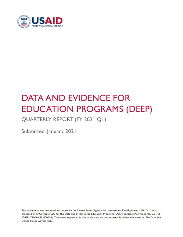 DEEP Year 3 Quarter 1 Report