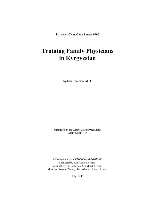 Training family physicians in Kyrgyzstan