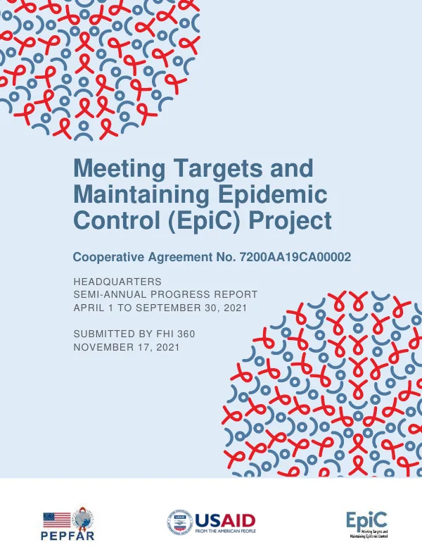 Meeting Targets and Maintaining Epidemic Control (EpiC) Project Cooperative Agreement No. 7200AA19CA00002