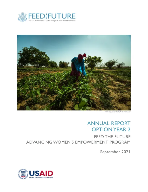 Feed the Future Advancing Women’s Empowerment Program – Annual Report, September 2021