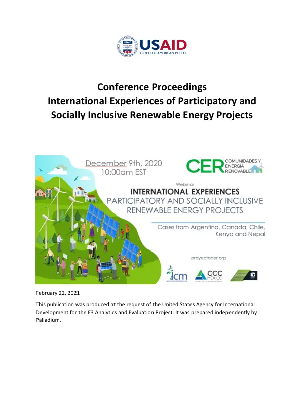 International Experiences of Participatory and Socially Inclusive Renewable Energy Projects