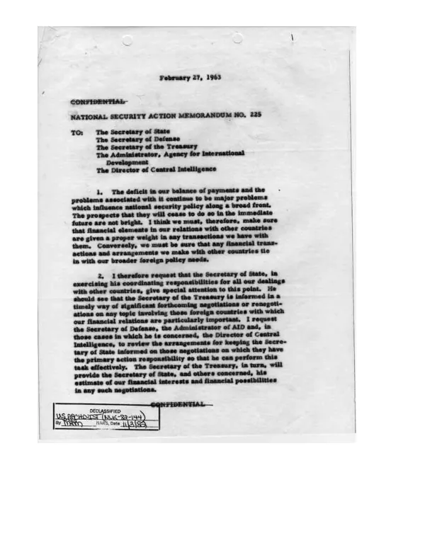 National Security Council Report to the President