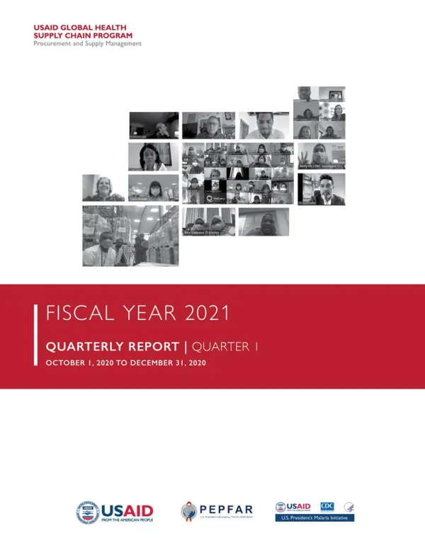 Global Health Supply Chain Program: Fiscal Year 2021 Quarterly Report