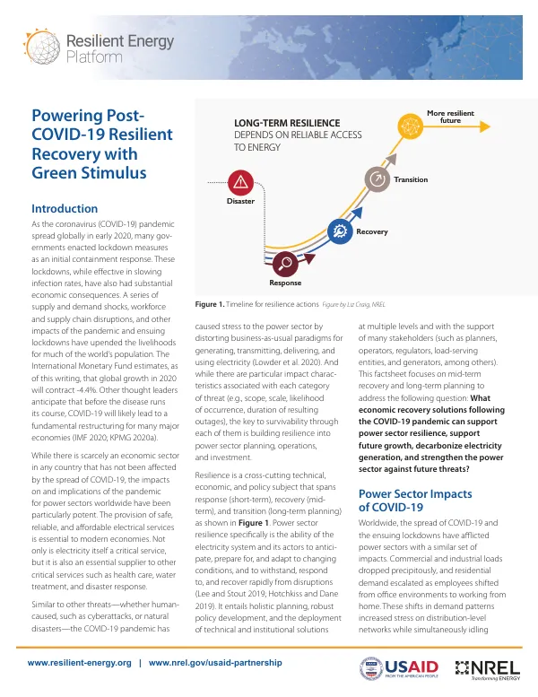 Powering Post-COVID-19 Resilient Recovery with Green Stimulus