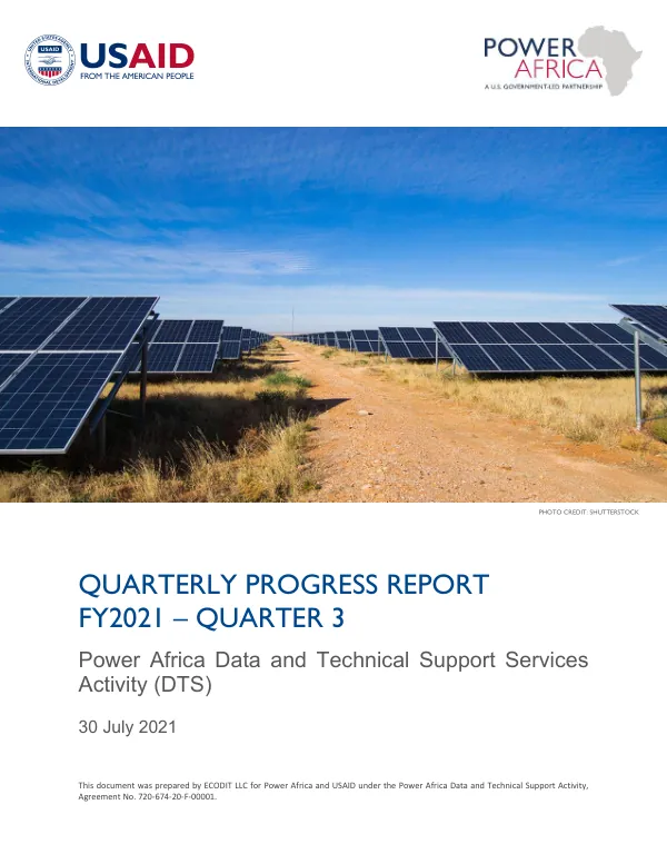 Quarterly Progress Report – FY2021 Q3