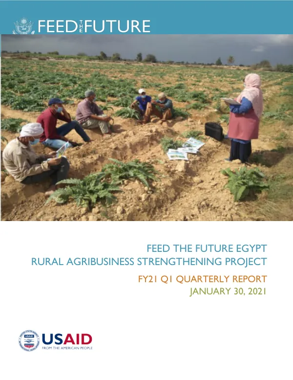 Feed the Future Egypt Rural Agribusiness Strengthening Project FY21 Q1 Quarterly Report