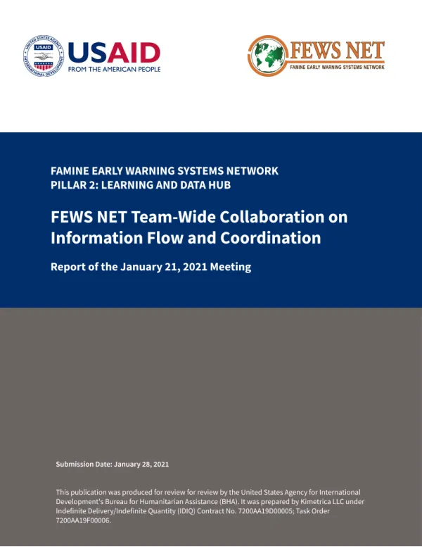 Famine Early Warning Systems Network (FEWS NET) Collaboration Meeting Report