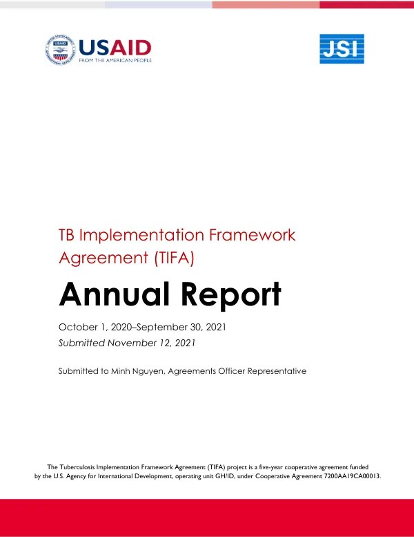 TB Implementation Framework Agreement (TIFA) Annual Report