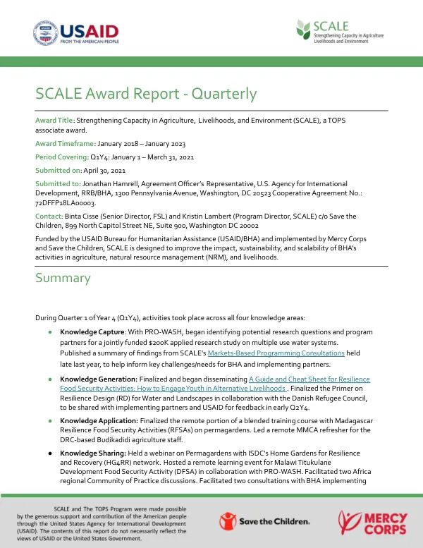 SCALE Quarterly Report Q1Y4