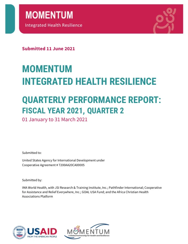 MOMENTUM Integrated Health Resilience PY1 Q3 Performance Report