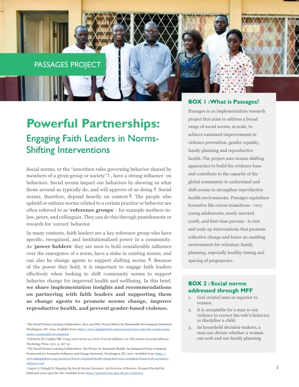 Powerful Partnerships: Engaging Faith Leaders in Norms-Shifting Interventions