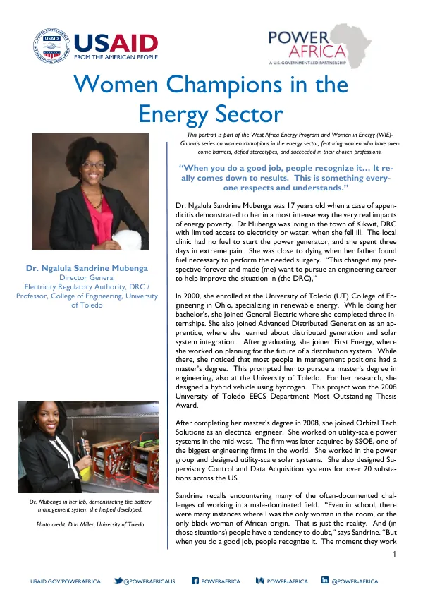 Women Champions in the Energy Sector