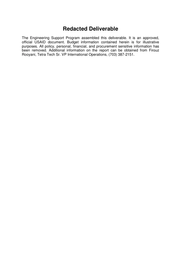 Engineering Support Program (ESP) Activity 006 Salang Tunnel Substation Monthly Report No. 55