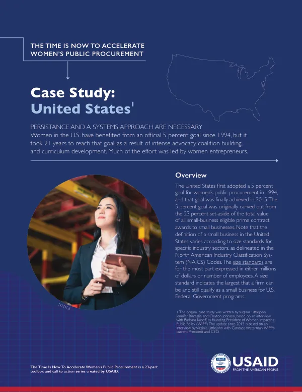 The Time is Now to Accelerate Women's Public Procurement: Case Study: United States