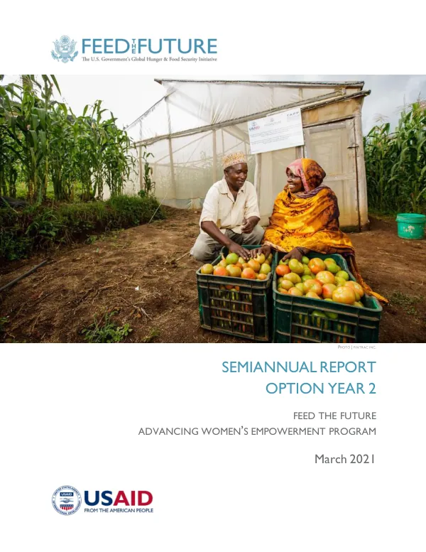 Semiannual Report: Option Year 2. Feed the Future Advancing Women’s Empowerment (AWE) Program