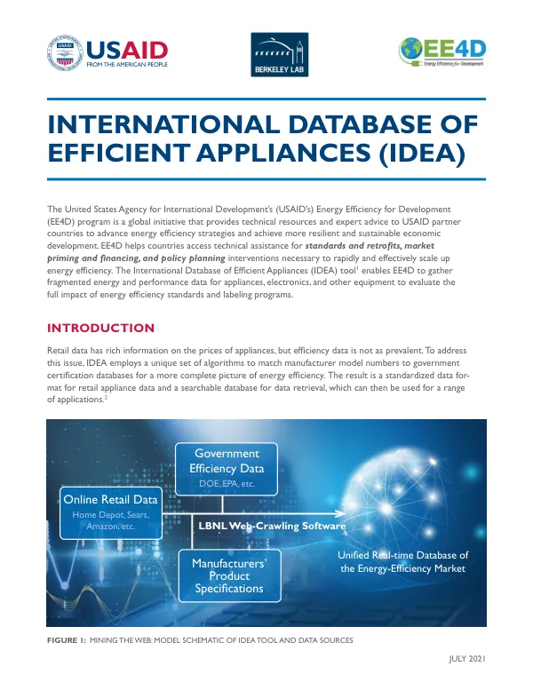 USAID INternational Database of Efficient Appliances (IDEA) Brief