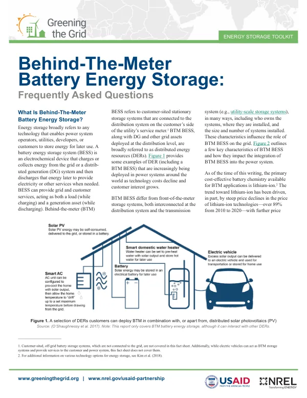 Behind-the-Meter Battery Energy Storage: Frequently Asked Questions