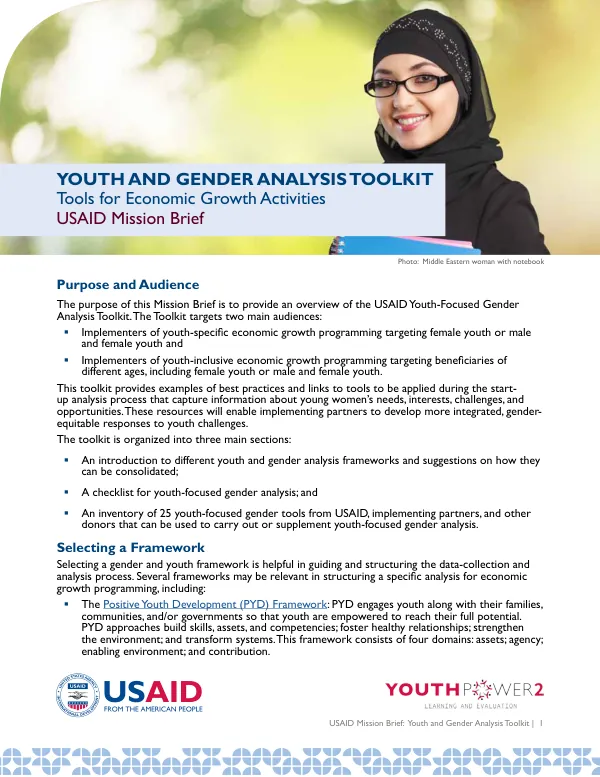 Youth and Gender Analysis Toolkit