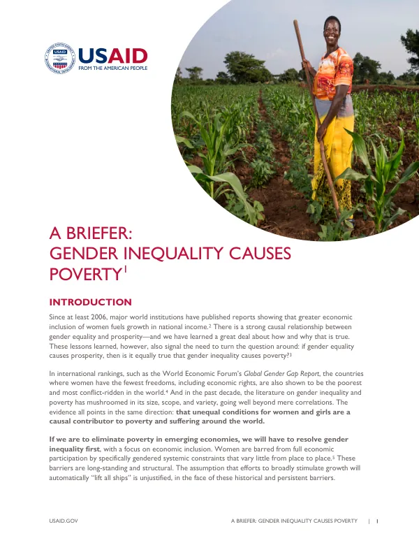 A Briefer: Gender Inequality Causes Poverty