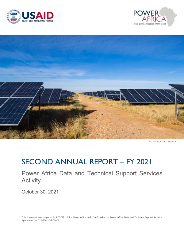 Second Annual Report – FY2021: Power Africa Data and Technical Support Services