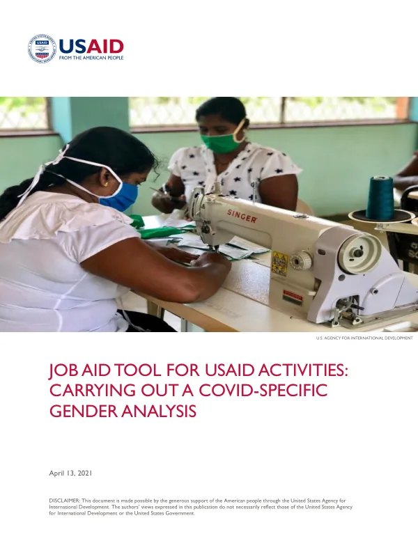 Job Aid Tool for USAID Activities: Carrying Out a COVID-Specific Gender Analysis