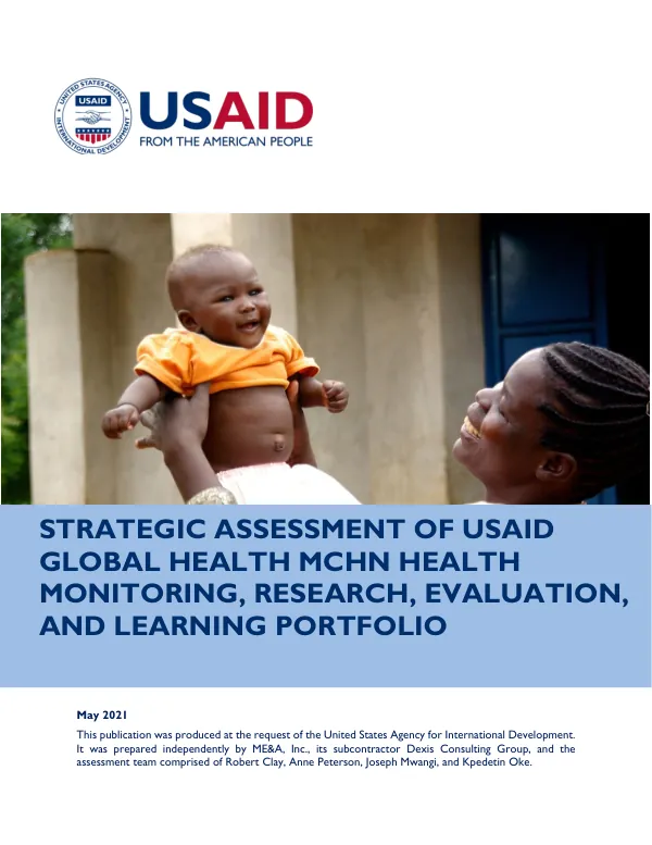 Strategic Assessment of USAID Global Health MCHN Health Monitoring, Research, Evaluation, and Learning Portfolio