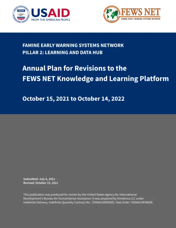 Annual Plan for Revisions to the FEWS NET Knowledge and Learning Platform