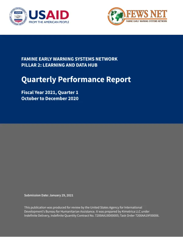 Quarterly Performance Report: October to December 2020