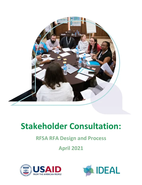 Stakeholder Consultation: RFSA RFA Design and Process