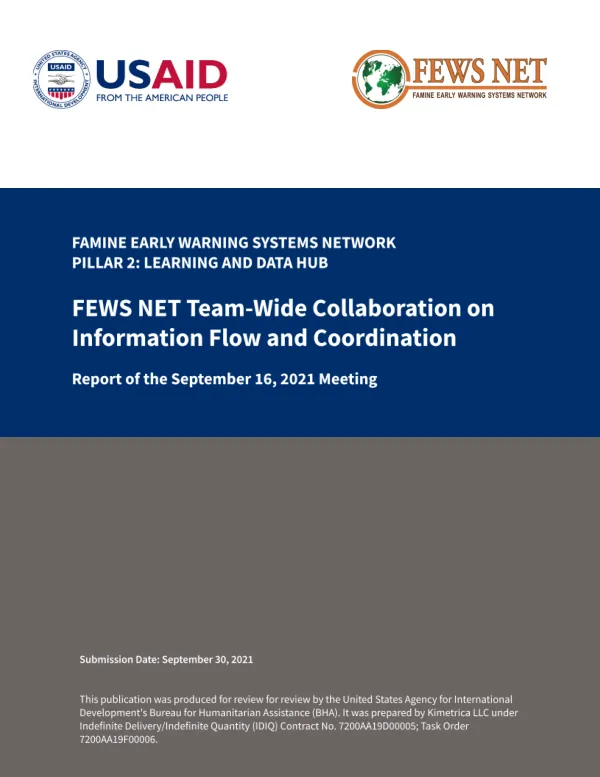 FEWS NET Collaboration Meeting Report for September 2021