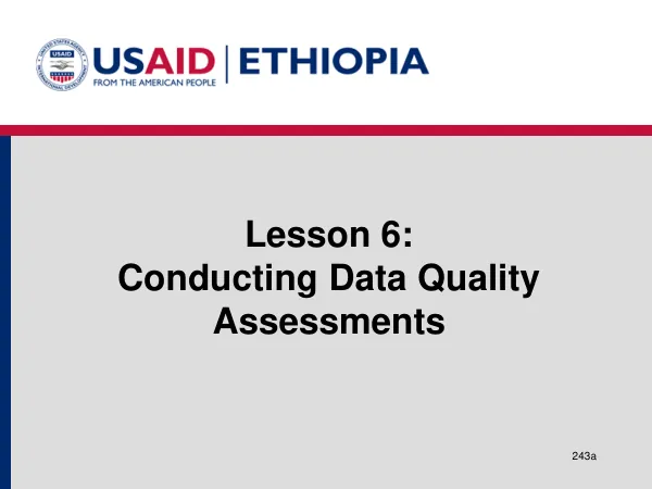 EPMS: Lesson 6: Conducting Data Quality Assessments